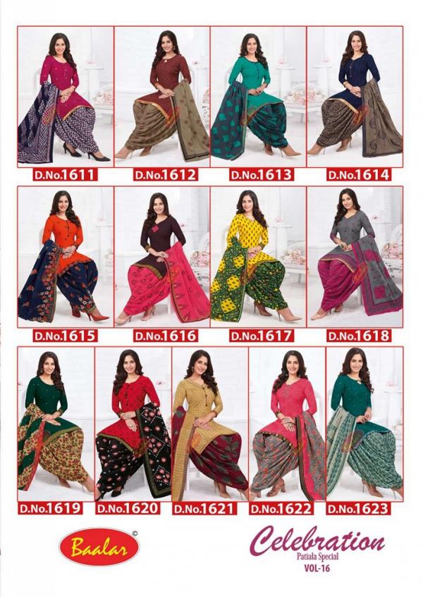 Baalar Celebration Vol-16Cotton Designer Patiyala Dress Material